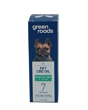 GREEN ROADS 210MG CBD PET OIL | MEDIUM DOG