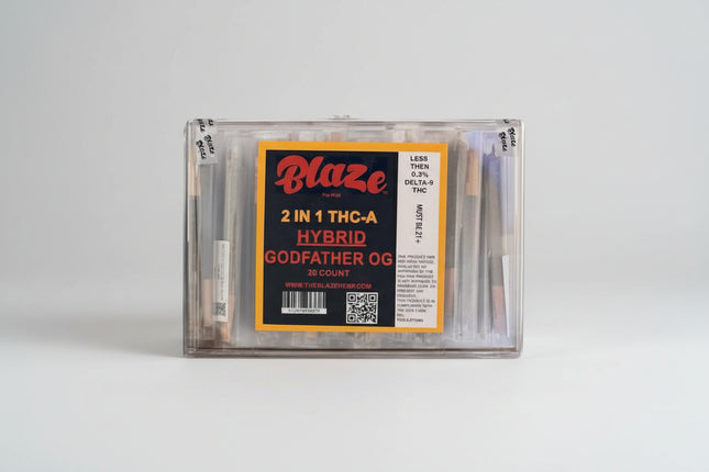 BLAZE 2 IN 1 THC-A PRE ROLL (2 X 1G EACH PER TUBE) (20 TUBE / JAR)
