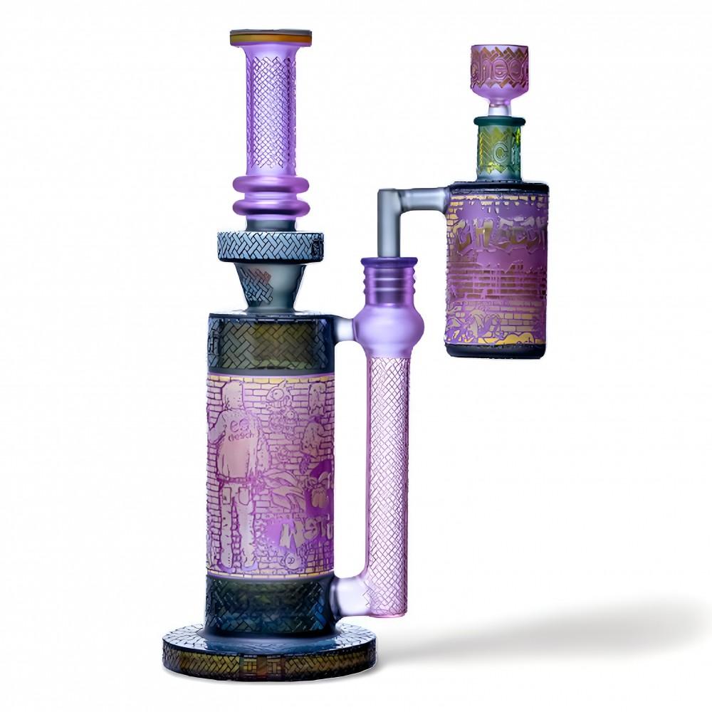 CHEECH "SPRAY & PRAY" GRAFFITI ARTIST WATER PIPE WITH "SPRAY & PRAY" ASHCATCHER (CHE-263) PINK CHE-263PINK