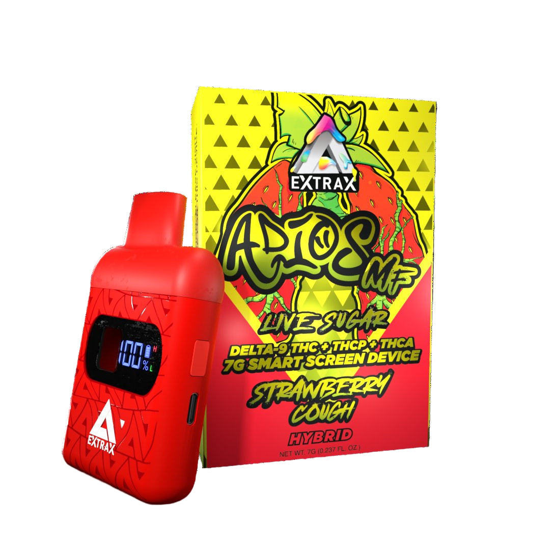 EXTRAX ADIOS MF LIVE SUGAR BLEND (D9THC + THCP + THCA) 7G SMART SCREEN DISPOSABLE STRAWBERRY COUGH (HYBRID) 856726006730