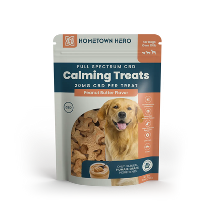 HOMETOWN HERO 20MG CBD PET TREATS (30CT/BAG) | PEANUT BUTTER