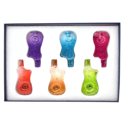 APEX GLASS HANDPIPE SET | GUITER WITH GLITTER W/ GLITTER 12CT HPD41 Default Title 762851938993