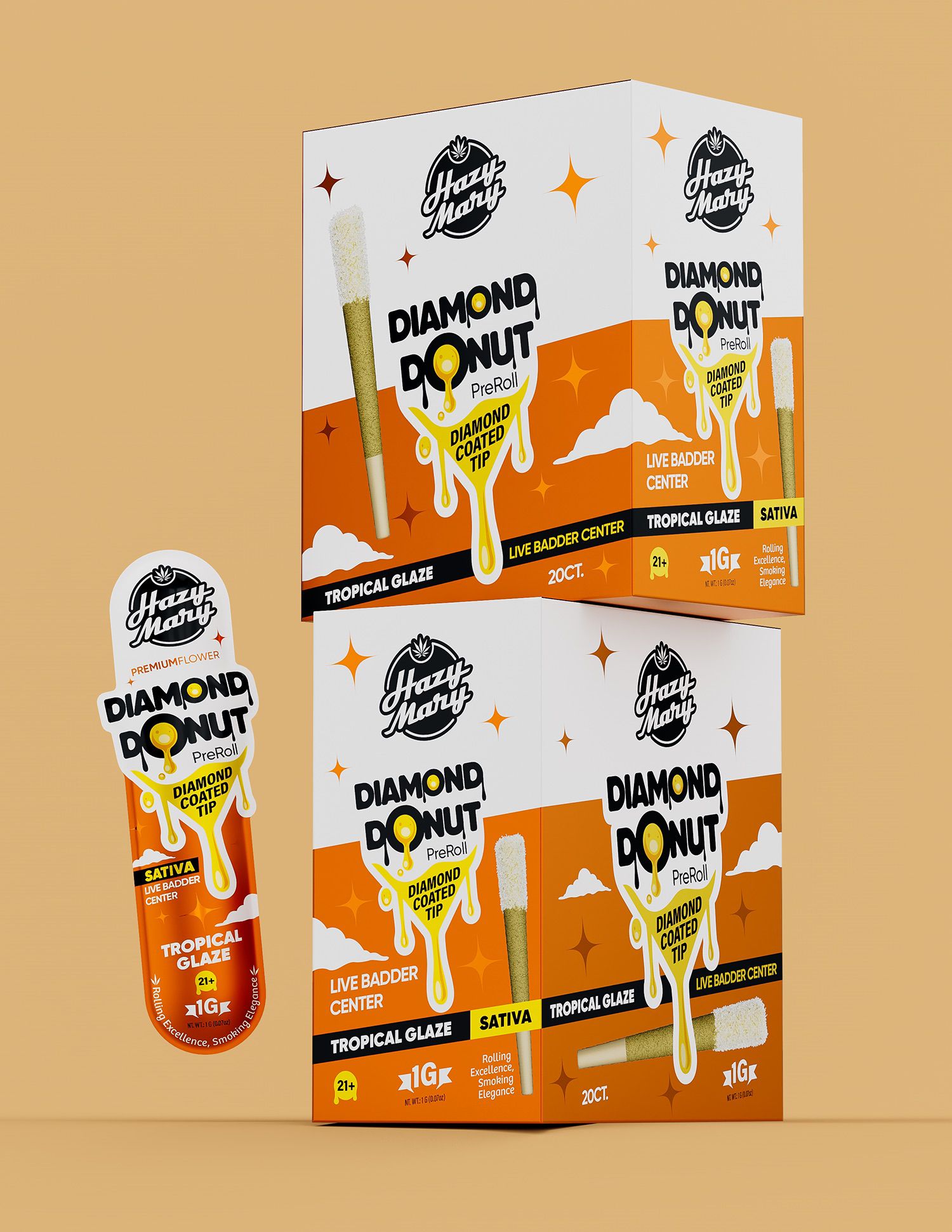 hazy mary disposable vape THC-P LIVE BADDER DIAMOND DONUT PRE-ROLL BOX (20 X 2G EACH) – RISING WHOLESALE INC Color:Dawn Child Resistant_Yes Birthday Cake Flavored Vape