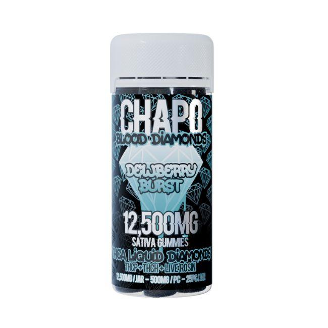 CHAPO EXTRAX BLOOD DIAMONDS THCA LIQUID DIAMONDS LIVE ROSIN GUMMY 12,500MG/JAR DEWBERRY BURST (SATIVA) 850055677739