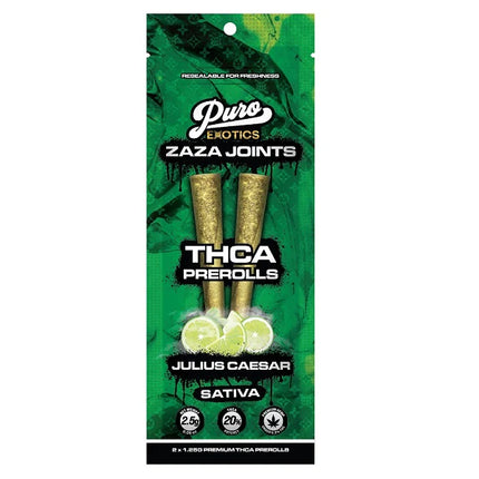 PURO RELOADED ZAZA THC-A JOINTS 2 X 1.25G PRE-ROLLS | JULIUS CAESAR (SATIVA)