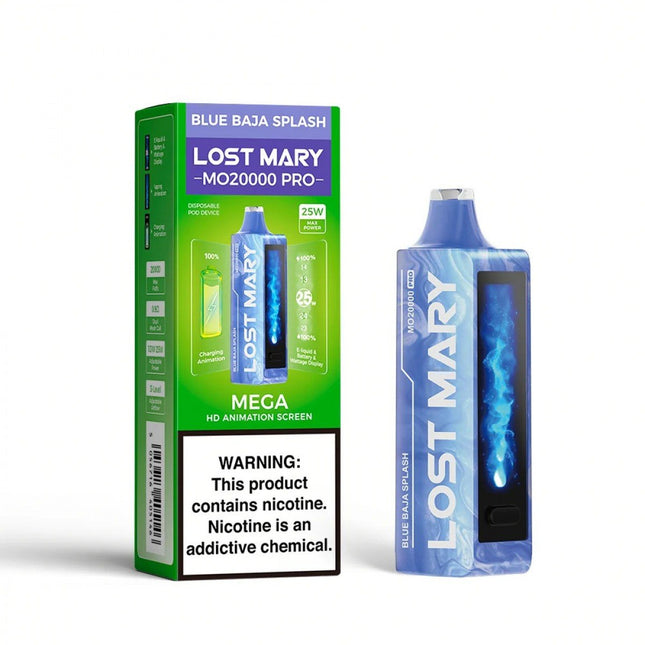 LOST MARY MO20000 PRO DISPOSABLE (5CT DISPLAY) BLUE BAJA SPLASH 5056716405290