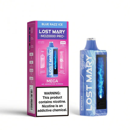 LOST MARY MO20000 PRO DISPOSABLE (5CT DISPLAY) BLUE RAZZ ICE 5056716405306