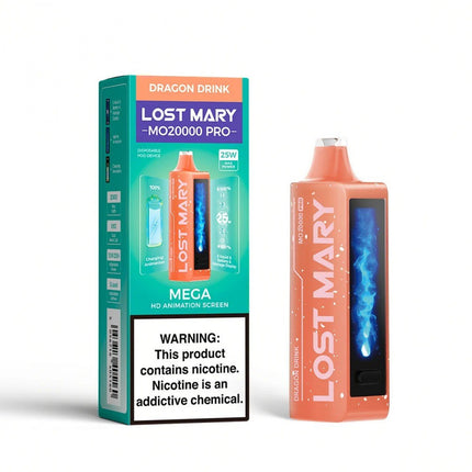 LOST MARY MO20000 PRO DISPOSABLE (5CT DISPLAY) DRAGON DRINK 5056716405313