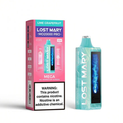 LOST MARY MO20000 PRO DISPOSABLE (5CT DISPLAY) LIME GRAPEFRUIT 5056716405320