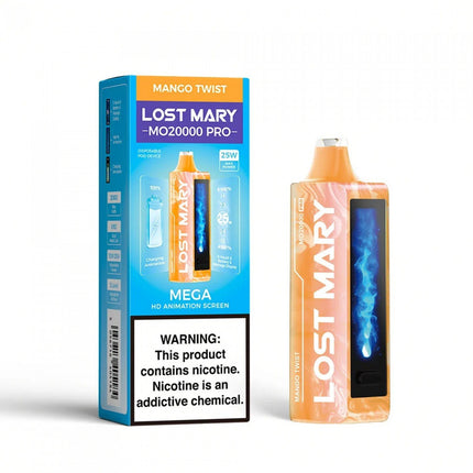 LOST MARY MO20000 PRO DISPOSABLE (5CT DISPLAY) MANGO TWIST 5056716405337