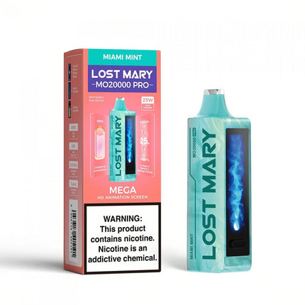 LOST MARY MO20000 PRO DISPOSABLE (5CT DISPLAY) MIAMI MINT 5056716405344