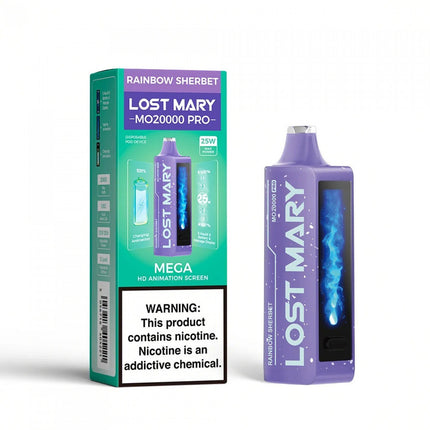 LOST MARY MO20000 PRO DISPOSABLE (5CT DISPLAY) RAINBOW SHERBERT 5056716405375
