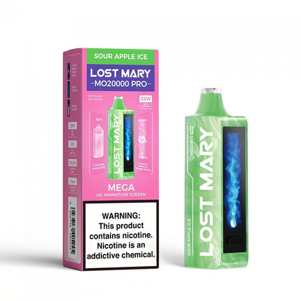 LOST MARY MO20000 PRO DISPOSABLE (5CT DISPLAY) SOUR APPLE ICE 5056716405399