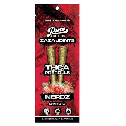 PURO RELOADED ZAZA THC-A JOINTS 2 X 1.25G PRE-ROLLS | NERDZ (HYBRID)
