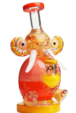 LOOKAH GLASS 8" TRUNK UP & BLAZE ON ELEPHANT WATER PIPE