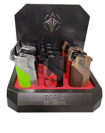 TESLA 2 TORCH LIGHTER SEETHRU CIG PUNCH MODEL# 61677 (12CT DISPLAY) Default Title 818766014816