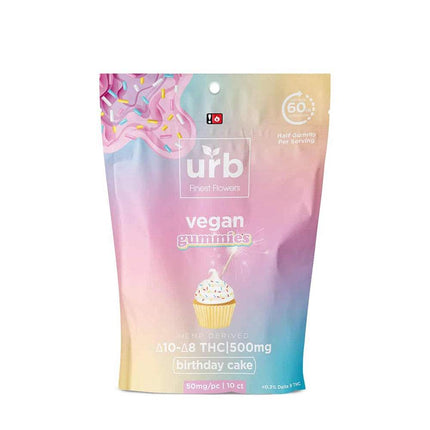 URB DELTA 10 | DELTA 8 VEGAN GUMMIES 500MG BAG DELTA 8 VEGAN GUMMIES 500MG BAG | BIRTHDAY CAKE 810088840135