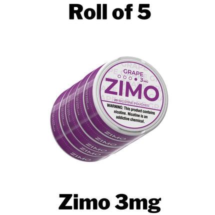 ZIMO 3MG NICOTINE POUCHES (PACK OF 5) GRAPE 6974488943729