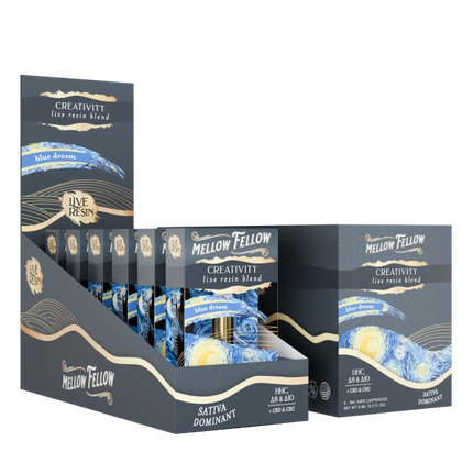 MELLOW FELLOW LIVE RESIN 1 GRAM CARTRIDGE | TRANQUILITY BLEND - PINEAPPLE KUSH (INDICA DOMINANT)