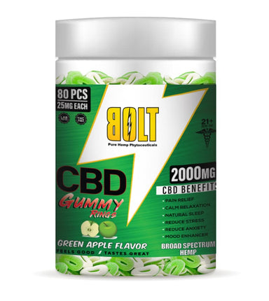 BOLT CBD GUMMY - RINGS 2000MG - APPLE - Hardware & Coils