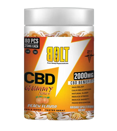 BOLT CBD GUMMY - RINGS 3000MG - PEACH - Hardware & Coils