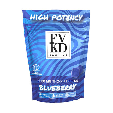 FVKD EXOTICS HIGH POTENCY LIQUID DIAMOND THC-A + D9 INFUSED GUMMIES 6000MG/BAG