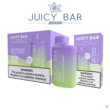 Juicy Bar 5000 (10-Pack) - Kiwi Passionfruit Guava - E-Cig