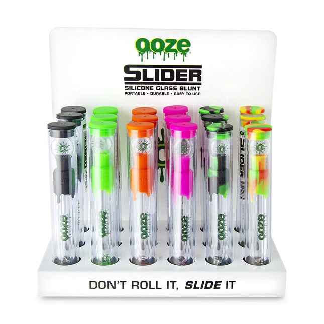 OOZE SLIDER SILICONE GLASS BLUNT DISPLAY 18CT DISPLAY -