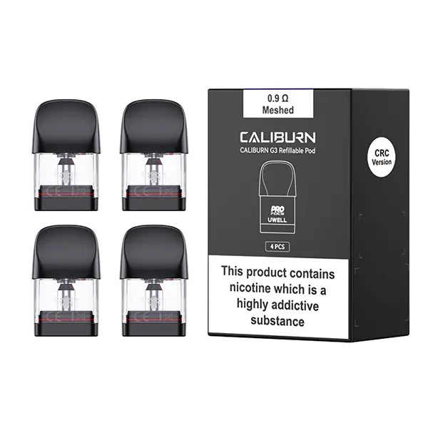 CALIBURN G3 REFILLABLE MESHED POD 0.9OHM (4PC PACK)