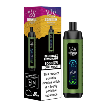 AL FAKHER CROWN BAR 8000 PRO DUAL MODE DISPOSABLE (10CT DISPLAY)