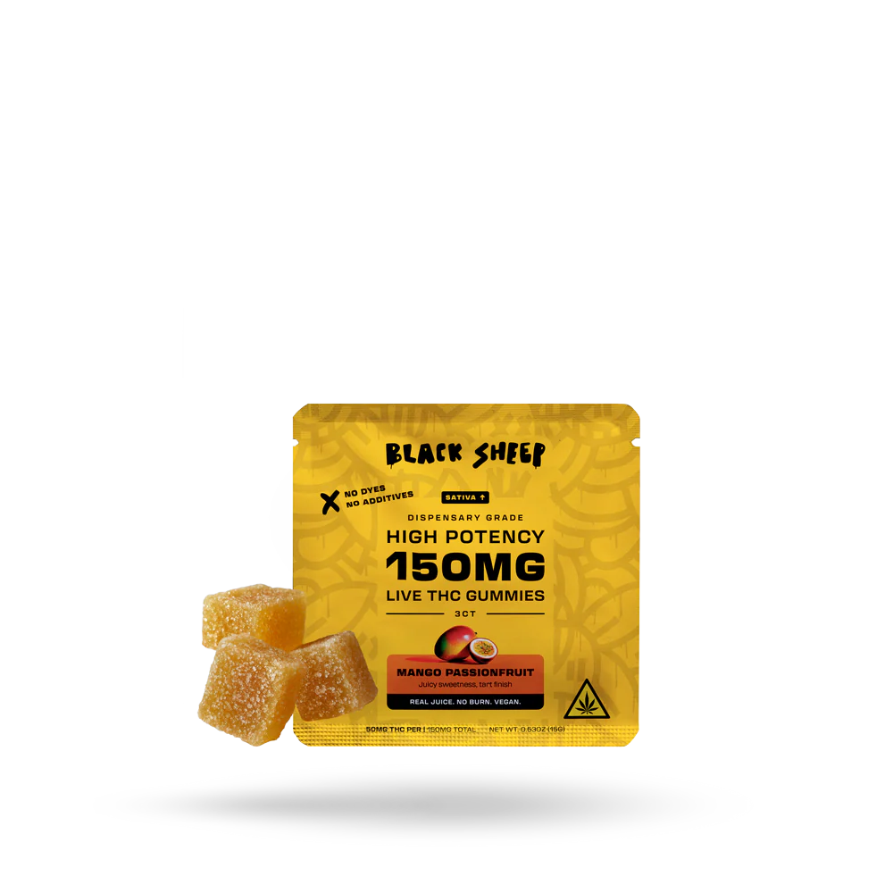 BLACK SHEEP LIVE THC HIGH POTENCY 150MG GUMMY BOX (3CT/PK, 24PK/BOX)