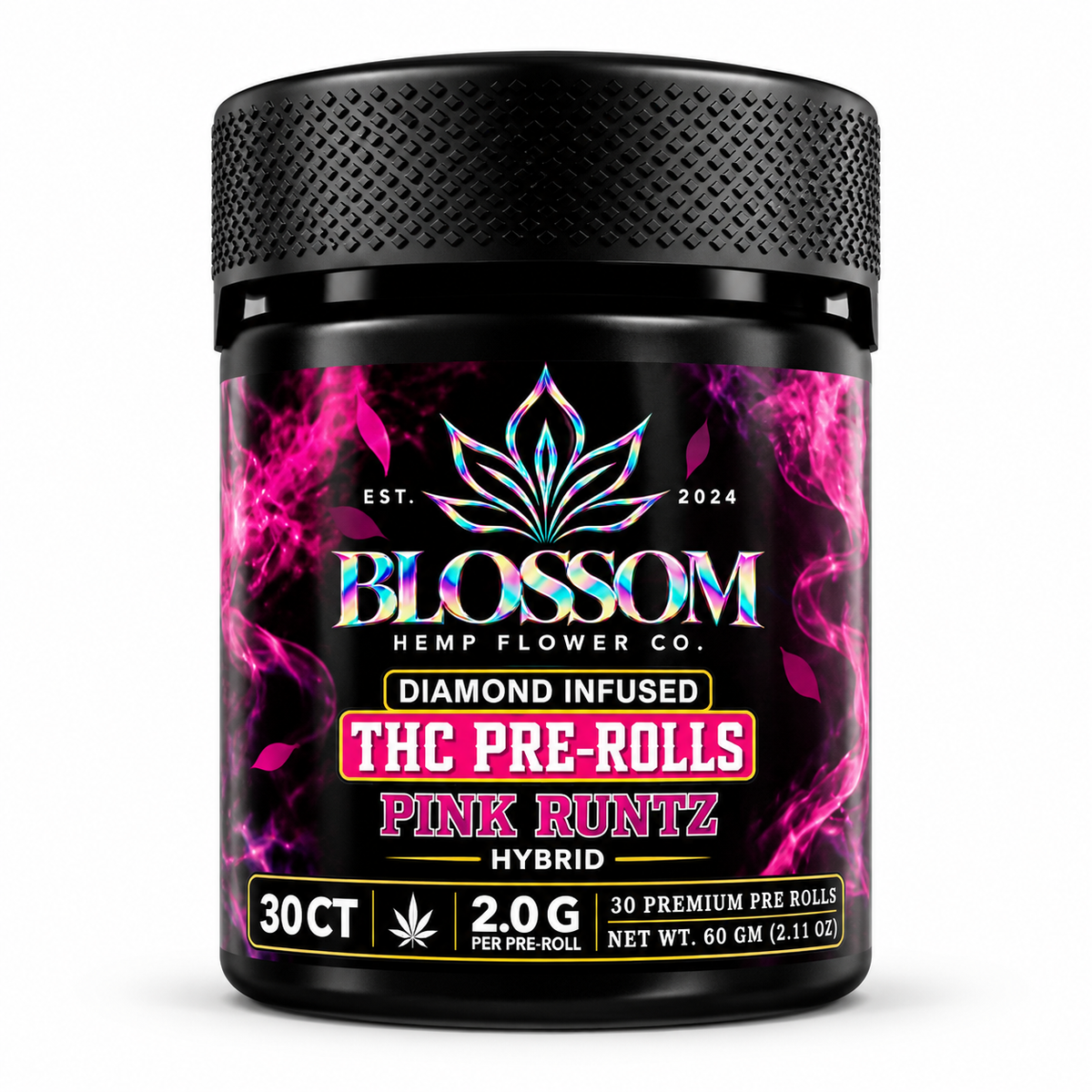 BLOSSOM DIAMOND INFUSED HEMP 2 GRAM PRE ROLL (30CT JAR)