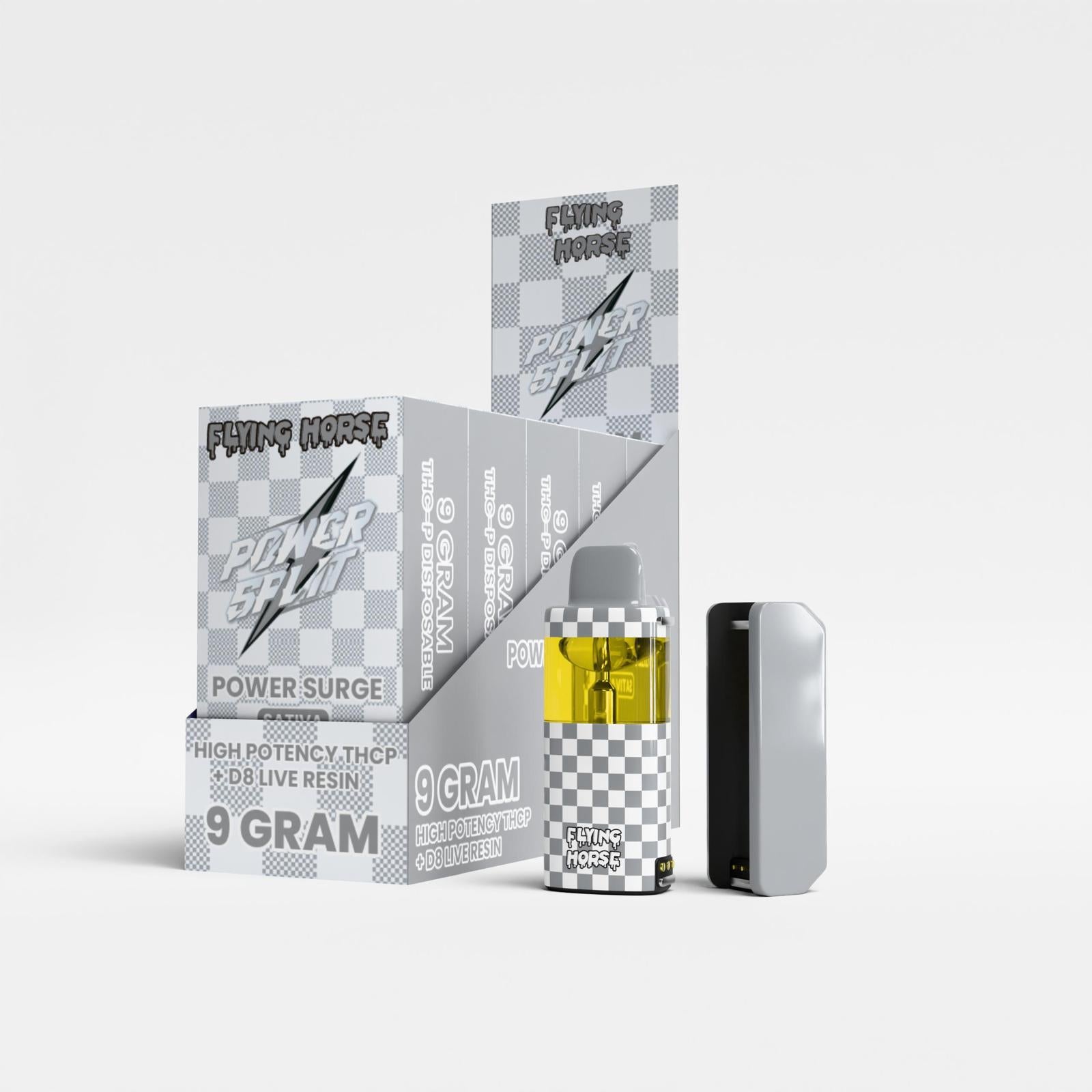 FLYING HORSE POWER SPLIT 9 GRAM KIT HIGH POTENCY THC-P + D8 LIVE RESIN BLEND