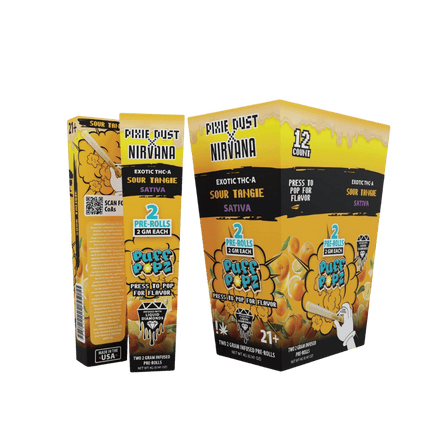 PIXIE DUST X NIRVANA EXOTIC 2 GRAM THC-A LIQUID DIAMOND PRE ROLLS (2CT/PACK)