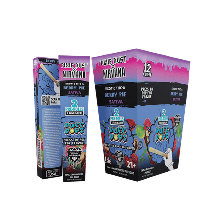 PIXIE DUST X NIRVANA EXOTIC 2 GRAM THC-A LIQUID DIAMOND PRE ROLLS (2CT/PACK)