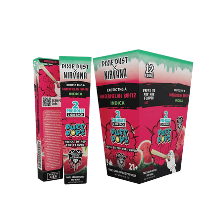PIXIE DUST X NIRVANA EXOTIC 2 GRAM THC-A LIQUID DIAMOND PRE ROLLS (2CT/PACK)
