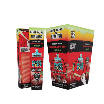 PIXIE DUST X NIRVANA EXOTIC 2 GRAM THC-A LIQUID DIAMOND PRE ROLLS (2CT/PACK)