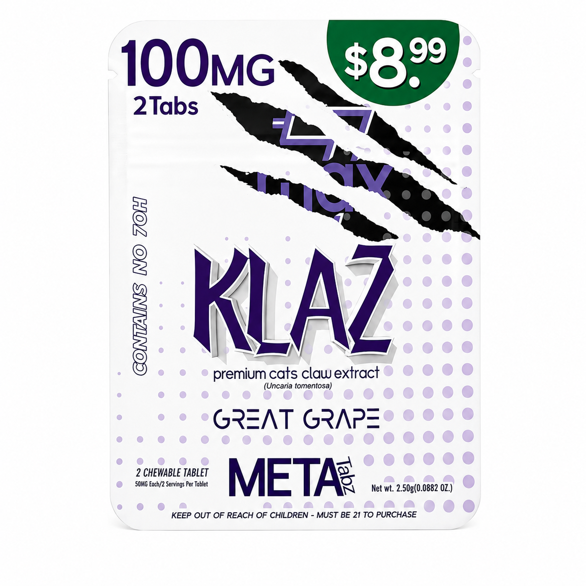 META TABZ KLAZ 2CT 100MG PER TAB (25CT DISPLAY)