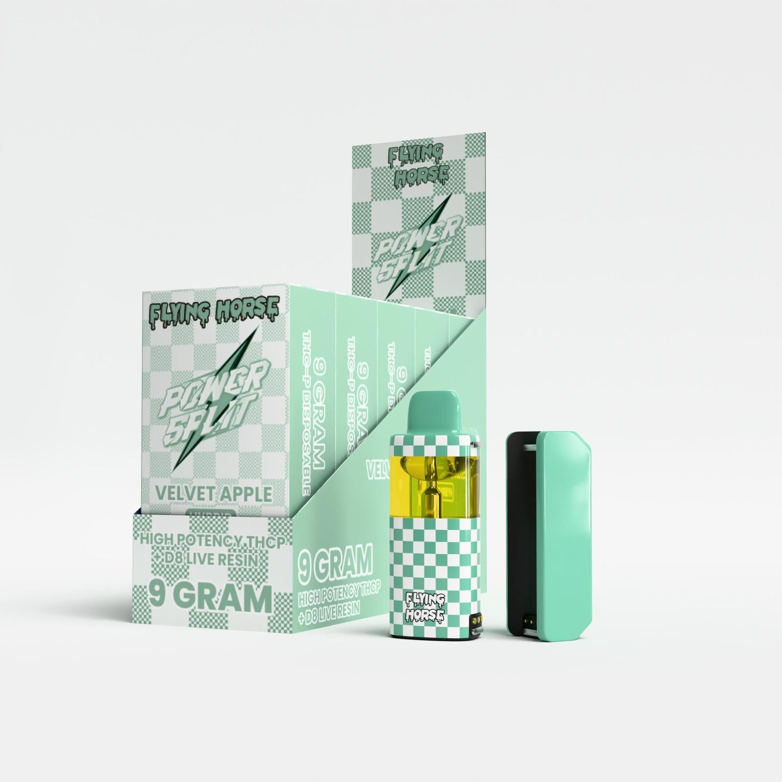 FLYING HORSE POWER SPLIT 9 GRAM KIT HIGH POTENCY THC-P + D8 LIVE RESIN BLEND