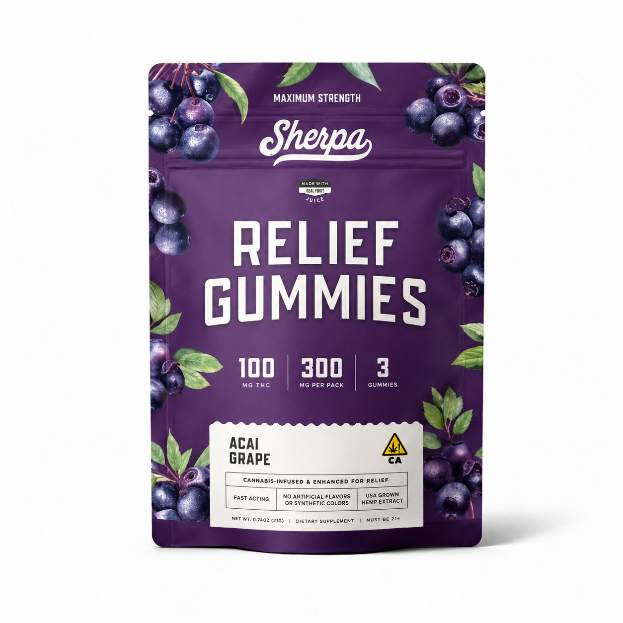 SHERPA 100MG THC GUMMIES BAG (3CT X 100MG)