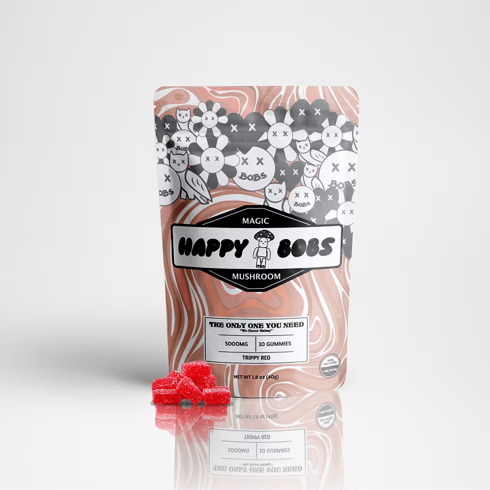 HAPPY BOBS MAGIC MUSHROOM 5000MG GUMMIES (10CT BAG)