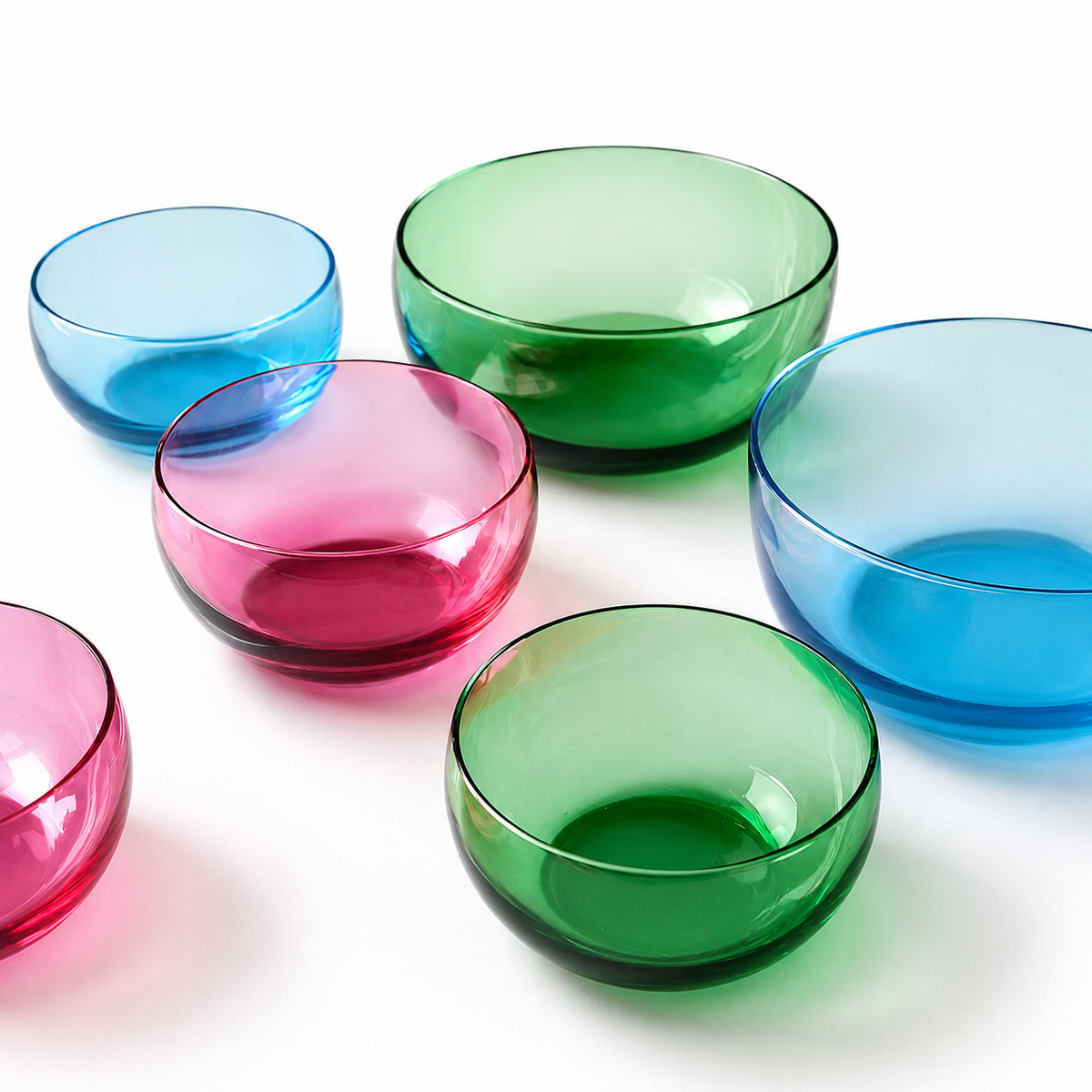 GLASS BOWLS ASSORTED COLORS