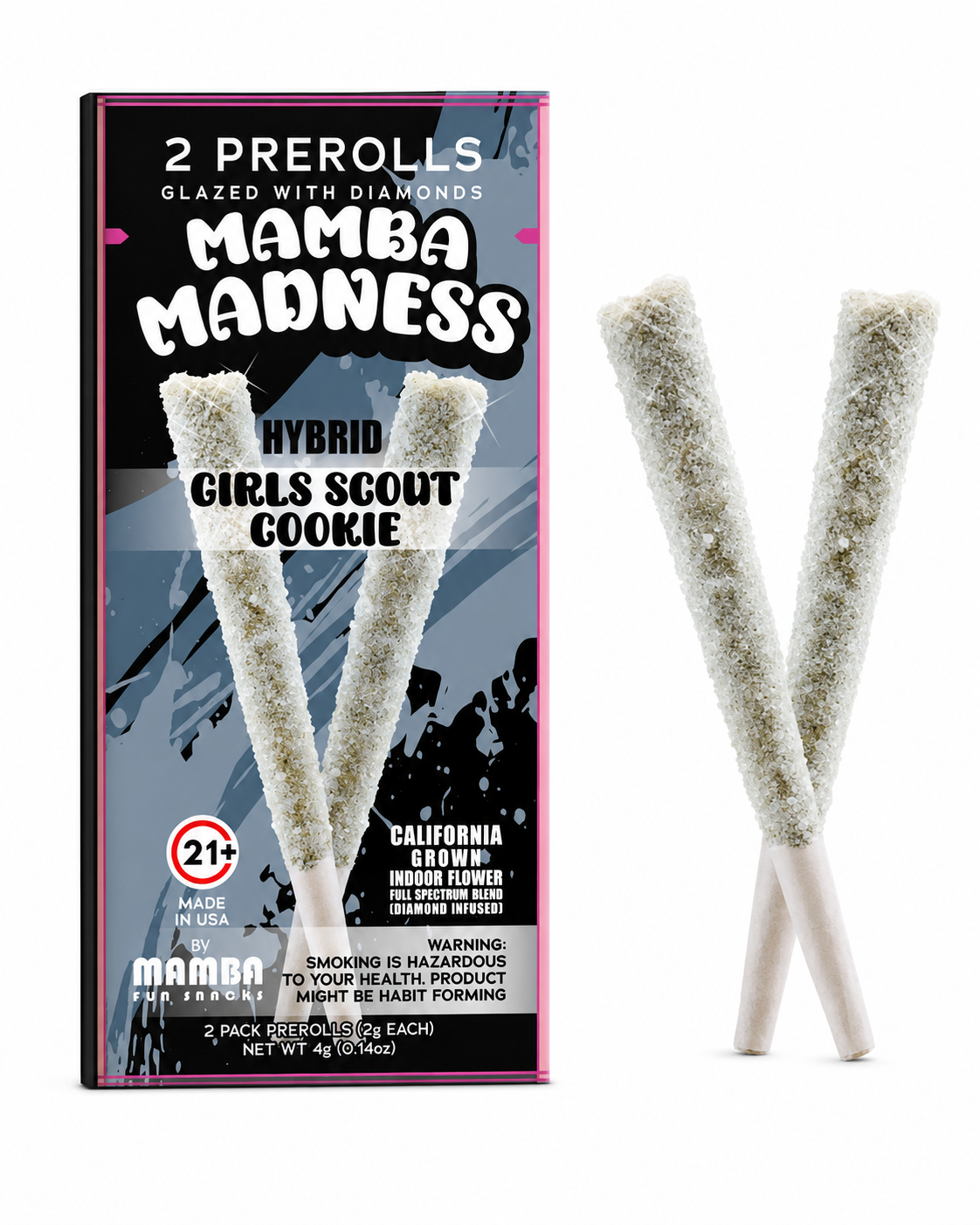 SAMBA MADNESS FULL SPECTRUM BLEND DIAMOND COATED 2 X 2 GRAM PRE ROLLS / PACK
