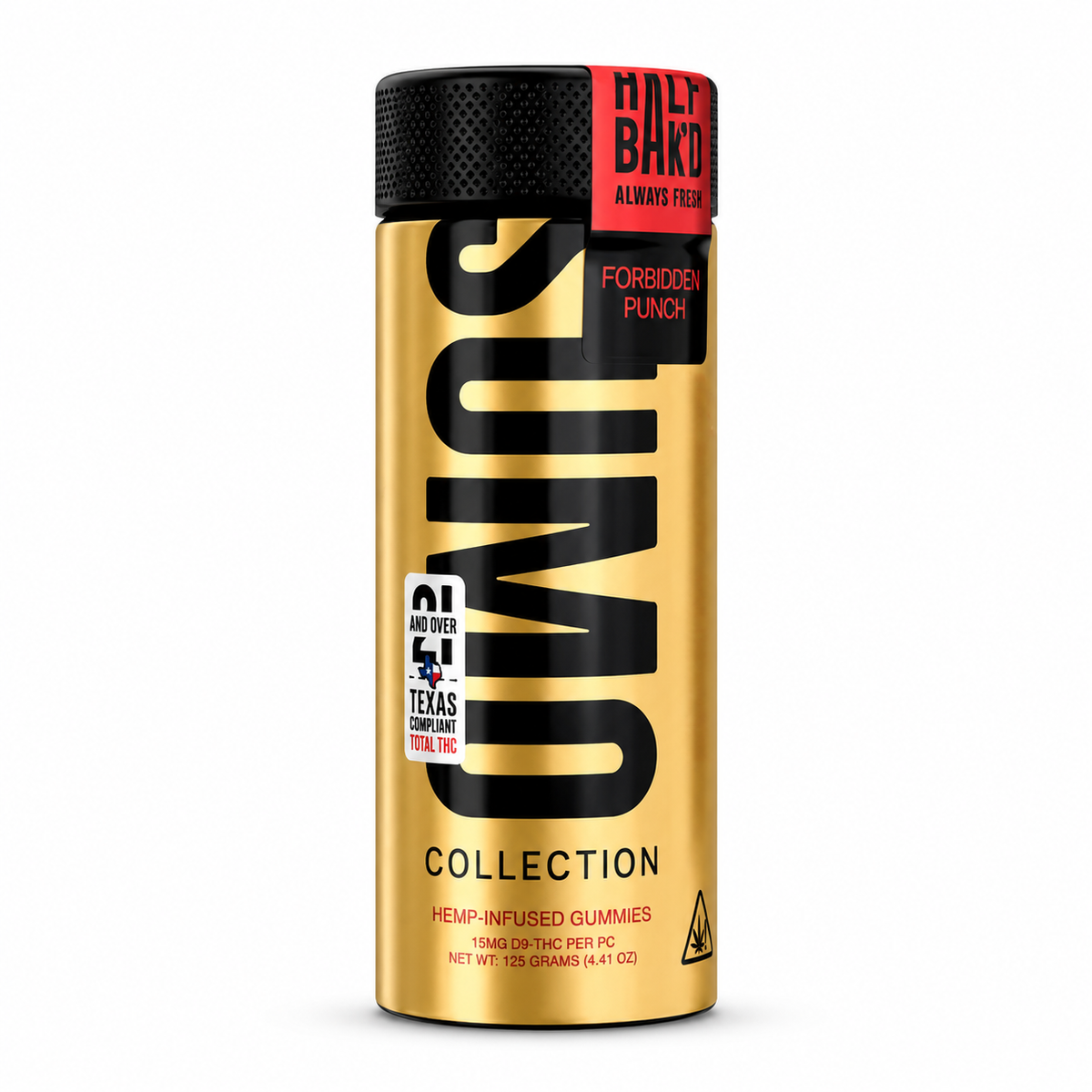 HALF BAK'D SUMO GOLD 15MG D9 GUMMIES (25CT JAR)
