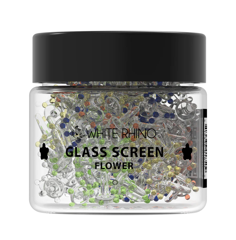 WHITE RHINO GLASS SCREEN FLOWER STYLE