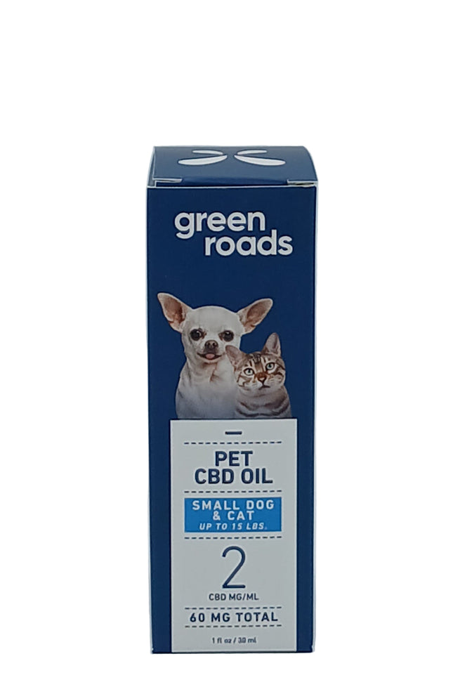 GREEN ROADS 60MG CBD PET OIL | SMALL DOG & CATS