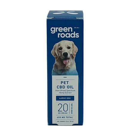 GREEN ROADS 600MG CBD PET OIL | LARGE DOG