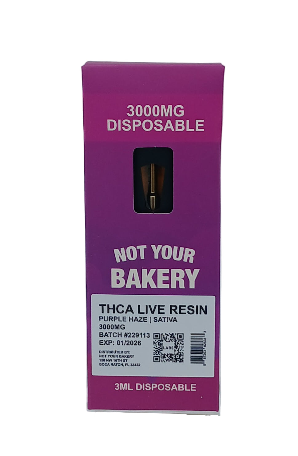 NOT YOUR BAKERY 3 GRAM THCA LIVE RESIN BLEND DISPOSABLE