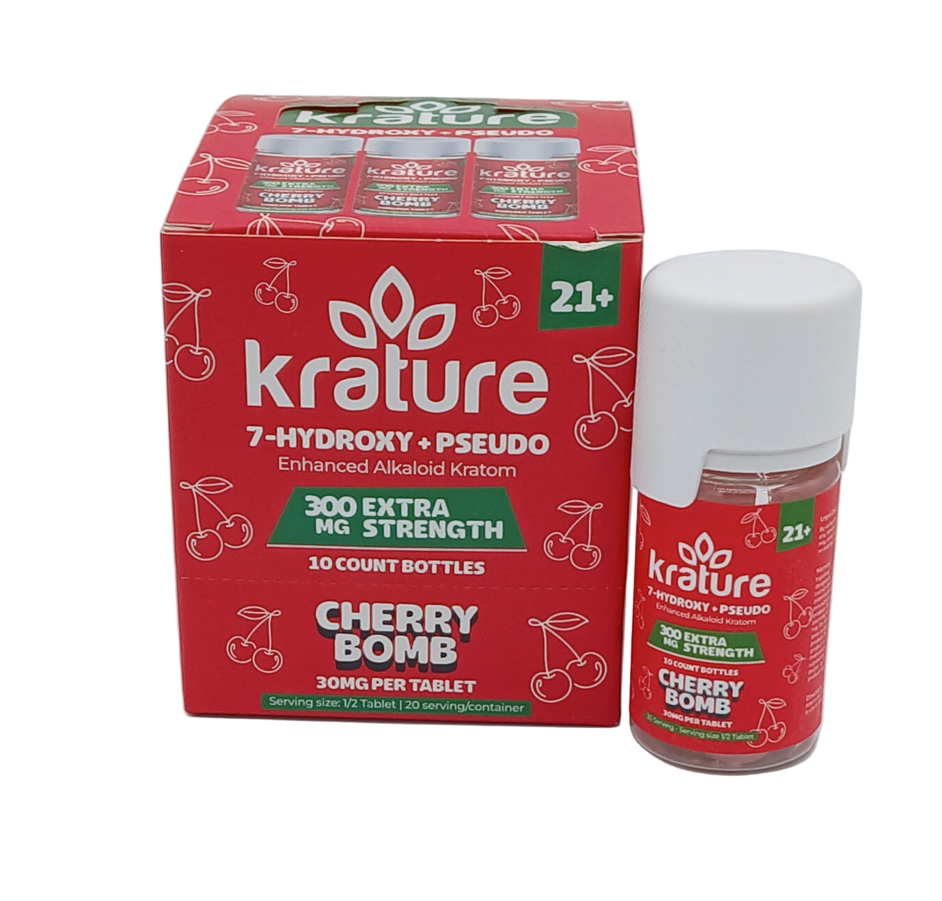 KRATURE 30MG 7-HYDROXY + PSEUDO TABLETS (10CT/JARS , 300MG/JAR)