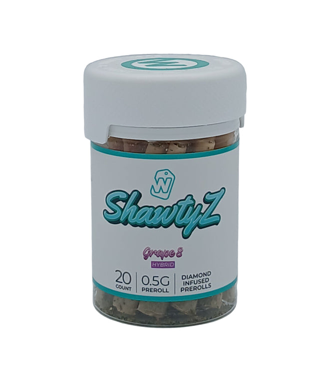 WHITE LABEL SHAWTYZ 0.5G THC-A DIAMOND INFUSED PRE ROLLS (20CT JAR)